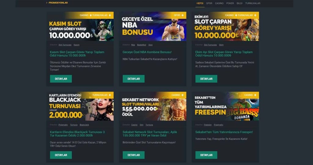 Sekabet Bonus ve Promosyonlar